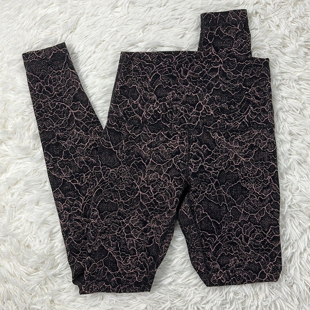 Lululemon Align Pant *Full Length 28" Lacescape Spanish Rose Black